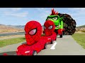 Big & Small Lightning McQueen & Jackson Storm VS Big & Small Dinoco & Pink Huggy Carvs |BeamNG