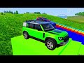 Flatbed Trailer Truck vs Speedbumps Train vs Cars Beamng.Drive GH D1G