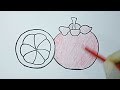 Learn to draw for kindergarten children | painting and drawing mangosteen fruit