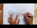 how to draw house#architecturedrawing #drawingperspective #twopointperspective #architecturaldrawing