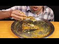 big hilsha fish & head Curry +Fish Spinach and tomato curry with massive Rice--Mukbang Eating