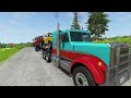 Flatbed trailer truck car transportation #377 | Mcqueen | Pixel cars | BeamNG Live