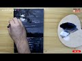 Black & White / Easy Landscape Painting for beginners / Acrylic Painting Technique #drawing
