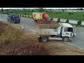 EP3 | NEW UPDATE!! Use Small Dump Truck & Small Dozer MITSUBISHI Landfill up Push to clean the soil.