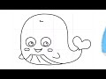 How to Draw for Kids / Big Blue Whale / For Preschoolers and Up