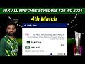T20 World Cup 2024 || Pakistan Team All Matches Schedule & Time T20 World Cup 2024