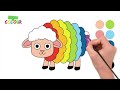 Learn to draw a rainbow sheep. Drawings for children.