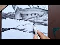 How to draw sailboat || How to draw sea wave