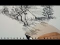 Simple landscape drawing|| pencil drawing||pencil shading