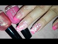 Elegant Pink Flowers Nail Art Tutorial- French Manicure Designs- DIY Nail Art | Rose Pearl