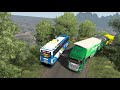 Bus Driving on Narrow and Hilly Road | Danger Roads in India | ETS2
