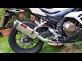 2017 Honda CBR500R Black Widow exhaust before and after