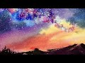 Watercolor Starry Night Sky Demonstration