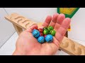 Marble Run ASMR ♫ Mixer Truck, Garbage Truck, Rocket & HABA slopes