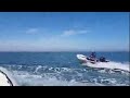 3 Honwave inflatable boats out at sea