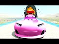 Big & Small SonicQueen Monster Truck vs Big & Small McQueen Monster Truck vs ThomasTrainBeamNG.Drive