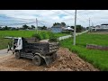 Updated Project: Land filling on water area using Mini Bulldozer Komatsu operated by skillful driver