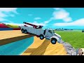 Crane Truck Rescue Big Cars Jumping Through Stairs  & Portal Trap - BeamNG #40