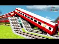 3 INDIAN TRAINS PASSING THROUGH AT IMPOSSIBLE MOST EXTREME UNFINISHED BUMPY RAILWAY - Train Game