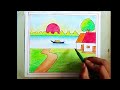 gram ka chitra/গ্রামের দৃশ্য আকা/ village   scenery drawing/how to draw a nature