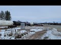 ONR Freight crossing D'Amours Road in Moonbeam, ON