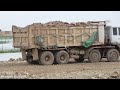 Beat The Best Shantui Dozer Spreading Gravel On Road & Dump Truck Dumping Of Stone