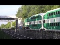 GO Transit Train Double Headed F59PH at Long Branch Station with K5LA, and a Super Fast VIA Rail