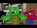 Mikey Hulk with JJ Red Hulk and Banana Kid Yellow Hulk - Superhero - Maizen Minecraft Animation
