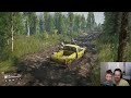 We try SnowRunner | Making the best mudding truck with mods | We get stuck in mud