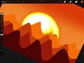 YOU can draw this EASY Procreate sunset! (Full sketch) -Mab Animationz