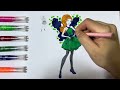 Dress Up Barbie and Barbie Characters Coloring with Sticker Book | painting and drawing for kids |