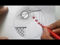 How to draw circle scenery ❤️❤️ /circle easy art/circle scenery drawing @Mamundrawingschool