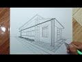 how to draw bongalow house#architecture #drawingperspective #twopointperspective