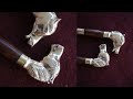23 Inch Brass Horse Head INDIAN Handcrafted Sheesham Wooden Rule Gupti SELF DEFENSE