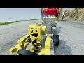 Big & Small McQueen with Saw Wheels vs Big & Small Miss Fritter vs Choo-Choo Thomas the Train BeamNG