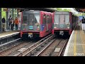 DLR trains at Westferry