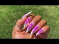 PINK AURA CHROME NAILS| Acrylic Nails| Necta Nails Tutorial | Beginner friendly