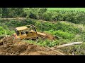 This is terrible! CAT D6r XL Bulldozer Building Terrace on the Cliff of the ravine