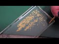 【DIY・リメイク】 スマホカバーに、蒔絵風の絵を描く。Painting technique in Japanese style with blush and gold paint.