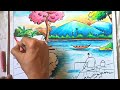 How to Draw a beautiful Village Scenary Drawing 🔥❤️Oi pestle drawing #oilpastel#SDAKART