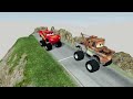 Big & Small Monster Truck Mcqueen vs Big & Small Monster Truck Mater vs DOWN OF DEATH BeamNG.drive