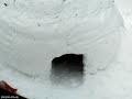 Time lapse building a polar dome (snow shelter)