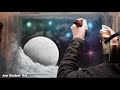 Moon behind the Clouds - Spray Paint Art