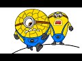 Mega Minions Jerry and Dave Drawing Tutorial | How to Draw Despicable me 4 Characters