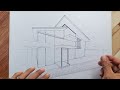 how to draw house step by step#architecture #twopointperspective #drawingperspective