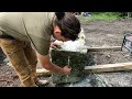 Hand Splitting a Step From a Larger Granite Block