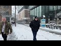 【4K】Snowy Walk in Downtown Vancouver | Canada (Relaxing Sounds Of Snowfall and Footsteps )