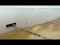 4K Aerial Breathtaking Journey Over Spurn Point, Exploring the Historic Coastal Beauty in 4KUHD