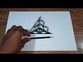 how to draw 3d triangle impossible  - simple drawing tutorial