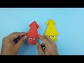 Origami Squid || Origami Hewan Laut || Origami Cumi-cumi || Paper Folding Crafts